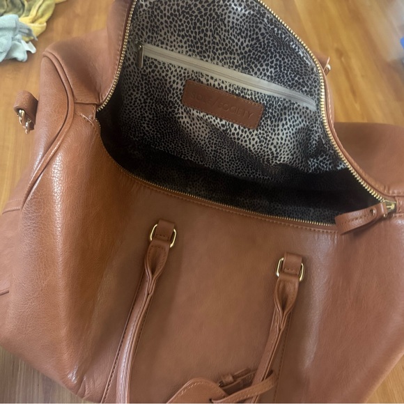 Sole Society Brown Travel Bag Leather Classic - Picture 1 of 5